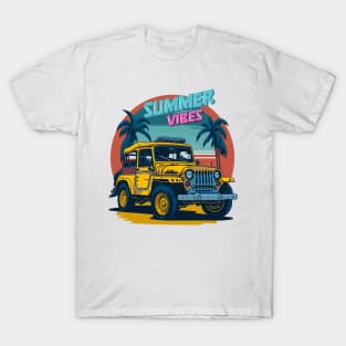 Summer Vibes - Vintage Car retro colors T-Shirt